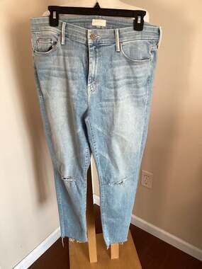 MOTHER The Looker High Rise distressed Skinny Ankle Jeans Size 33